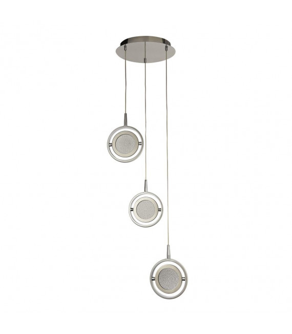 Gyroscope suspension Glass, stainless steel, silicone rubber, mild steel Chrome, white, Transparent 1 bulb 27.5cm