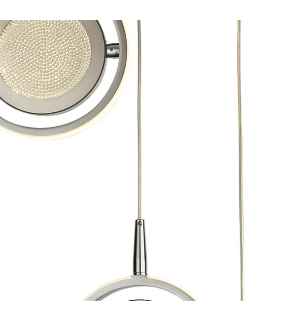 Suspension Gyroscope Verre,acier inoxydable,caoutchouc en silicone,acier doux Chrome, blanc,Transparent 1 ampoule 27,5cm