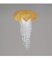 Plafonnier Design Fonte Feuille d'or 1 ampoule 34cm