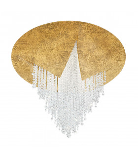 Plafonnier Design Fonte Feuille d'or 1 ampoule 34cm