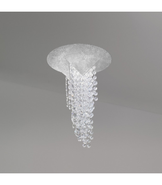 Plafoniera di design in ghisa foglia argento 1 lampadina 34cm
