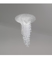 Design ceiling lamp cast iron silver leaf 1 bulb 34cm