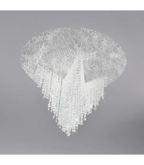 Plafoniera di design in ghisa foglia argento 1 lampadina 43cm