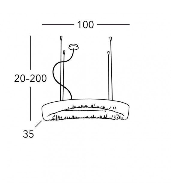 Plafoniera Cloud Cromo lucido 12 lampadine 200cm