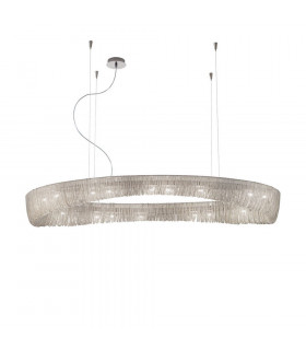 Plafonnier Cloud Chrome poli 20 ampoules 200cm