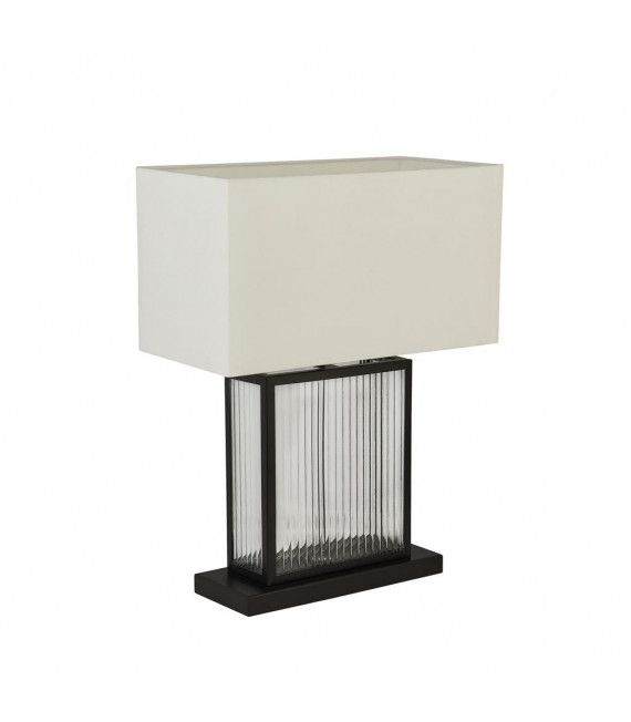 Clarendon table lamp Glass, plastic, velvet, white mild steel, Black, Clear 1 bulb 37cm