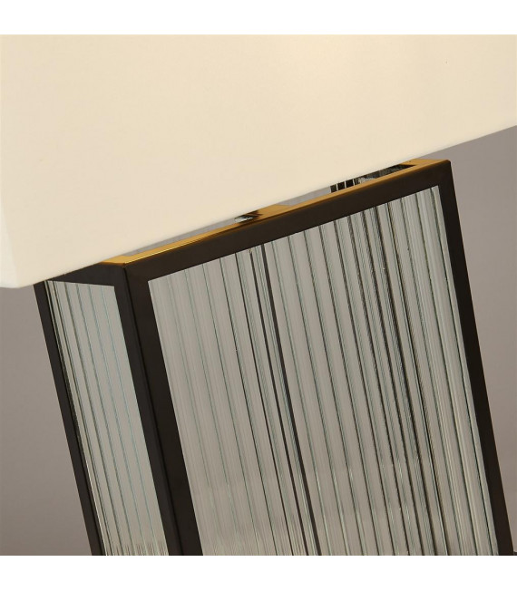 Lampada da tavolo Clarendon Vetro, plastica, velluto, acciaio dolce bianco, nero, trasparente 1 lampadina 37 cm