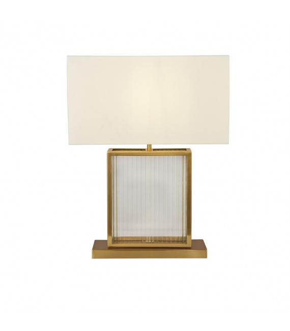 Lampe de table Clarendon Verre,plastique,velours,acier doux blanc,laiton satiné,Transparent 1 ampoule 37cm