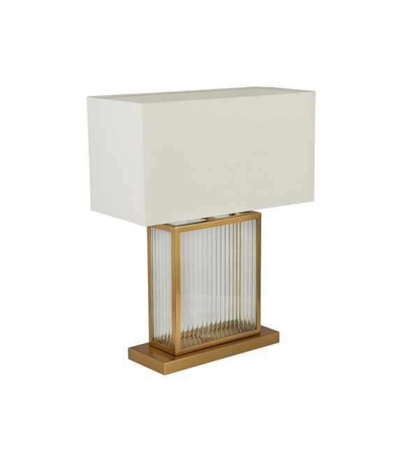Lampada da tavolo Clarendon Vetro, plastica, velluto, acciaio dolce bianco, ottone satinato, Trasparente 1 lampadina 37cm