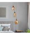 Mia pendant light Mild steel Antique brass 3 bulbs 150cm