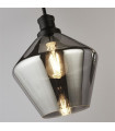 Mia pendant lamp 3 bulbs Glass, mild steel Smoked Black