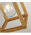 Suspension Square Plastique,bois tissé Noir,bois naturel 1 ampoule 30cm