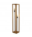 Floor lamp Square 2 bulbs Plastic, woven bamboo wood Black, natural wood