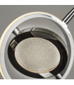 Gyroscope pendant light 1 bulb Glass, stainless steel, silicone rubber, mild steel Chrome, white, Clear