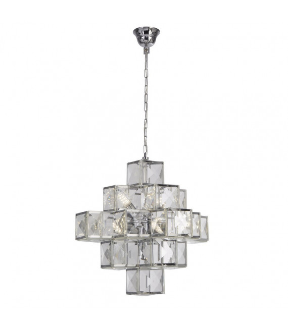 Suspension Glacier Acier doux Chrome 7 ampoules 56cm