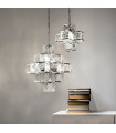 Suspension Glacier Acier doux Chrome 7 ampoules 56cm
