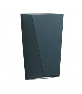 Applique de jardin Outdoor Verre gelé Fonte d'aluminium noir 2 ampoules 21cm