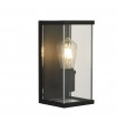 Bakerloo 1-Light Garden Lantern Glass, Aluminum Metal Casting, Black, Clear