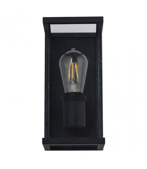 Lanterne de jardin Bakerloo 1 ampoule Verre,moulage Aluminium en métal Noir,Transparent
