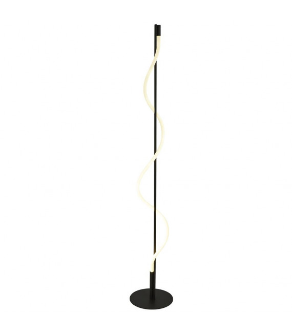 Lampada da terra a LED integrata in silicone Snake, acciaio dolce bianco, nero opaco