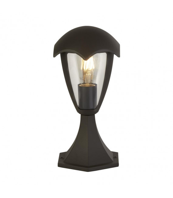 Bluebel Lanterna da giardino a 1 luce in plastica, fusione di metallo in alluminio grigio, trasparente