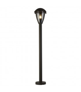 Bluebel garden bollard 1 bulb Plastic, Aluminum molding in metal Gray, Clear
