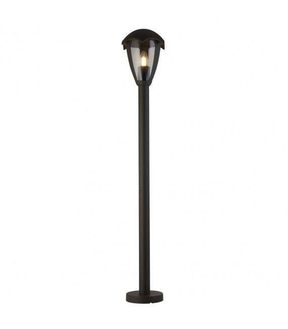 Bolardo de jardín Bluebel 1 bombilla Plástico, Aluminio moldura en metal Gris, Claro