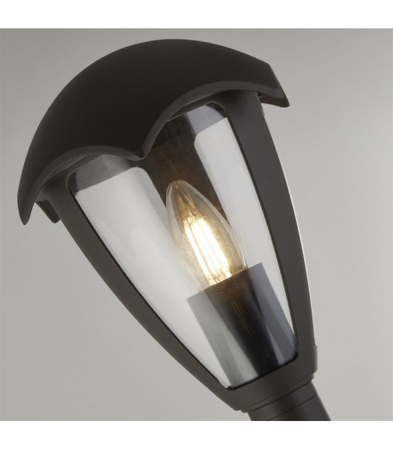 Bluebel garden bollard 1 bulb Plastic, Aluminum molding in metal Gray, Clear