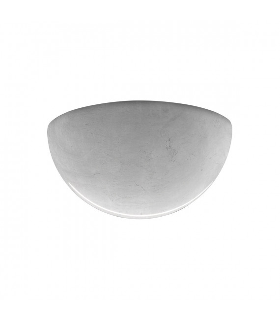 Applique Bisquitte Foglia argento 1 lampadina 11cm