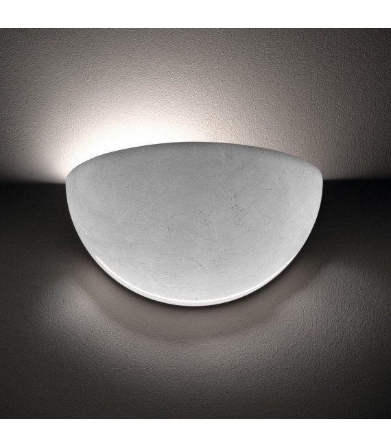 Wandleuchte Bisquitte Blattsilber 1 Glühbirne 11cm