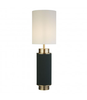 Lámpara de mesa Flask Plástico, tela, acero dulce blanco, latón envejecido, verde 1 bombilla 49cm