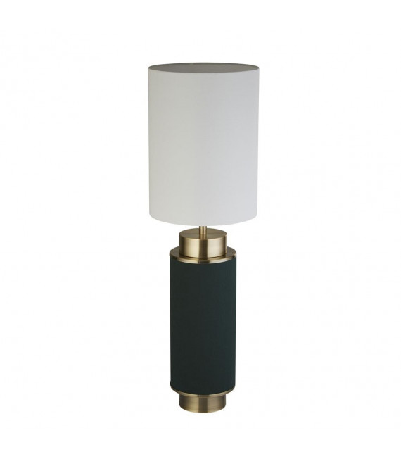 Flask table lamp Plastic, fabric, white mild steel, antique brass, green 1 bulb 49cm