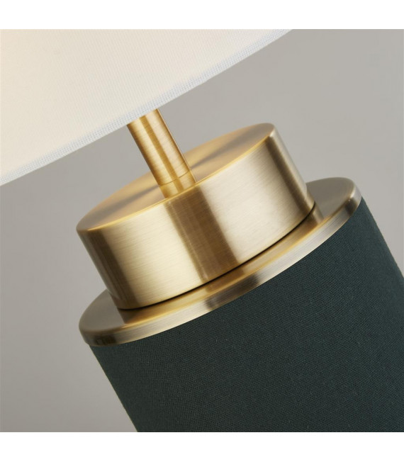 Lampe de table Flask Plastique,tissu,acier doux blanc,laiton antique,vert 1 ampoule 49cm