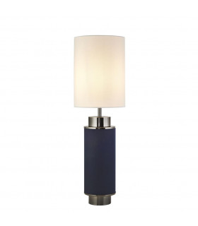 Lampe de table Flask Plastique,tissu,acier doux Nickel blanc,bleu,noir 1 ampoule 49cm