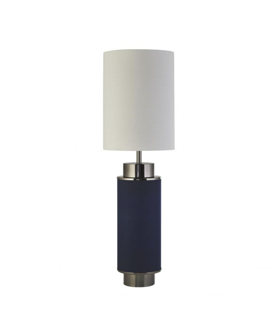 Lampada da tavolo Flask Plastica, tessuto, acciaio dolce Nichel bianco, blu, nero 1 lampadina 49cm