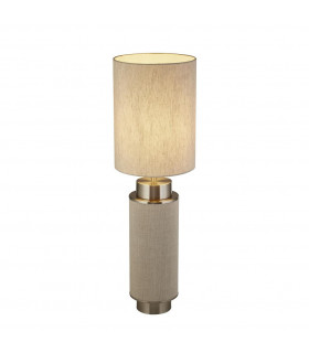 Flask Tischlampe Kunststoff, Stoff, Baustahl Weißnickel, satiniert, Hesse 1 Glühbirne 49cm