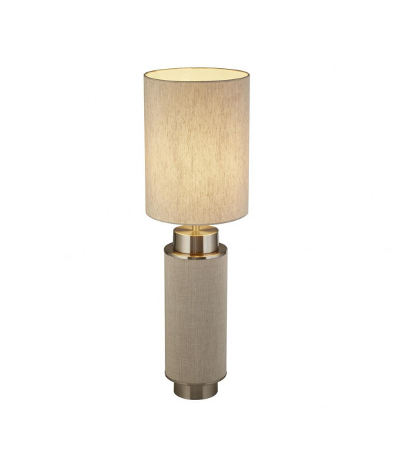 Flask Tischlampe Kunststoff, Stoff, Baustahl Weißnickel, satiniert, Hesse 1 Glühbirne 49cm