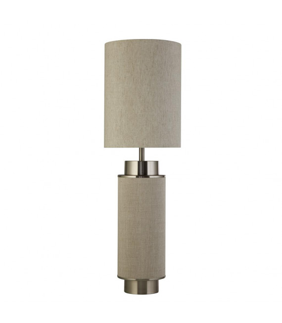 Flask table lamp Plastic, fabric, mild steel White nickel, satin finish, Hesse 1 bulb 49cm
