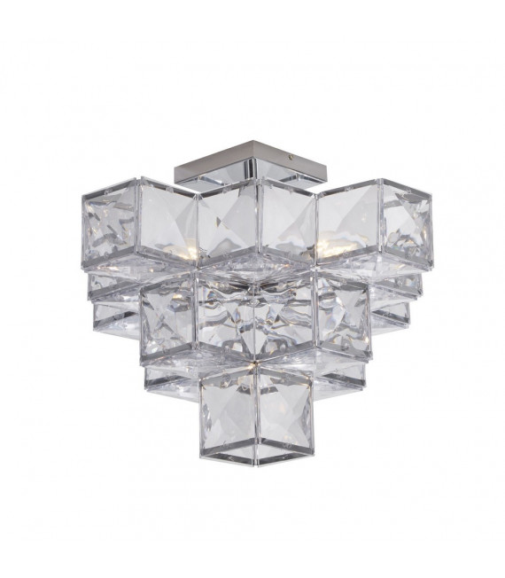 Plafoniera Glacier Acciaio dolce Cromo 5 lampadine 39cm