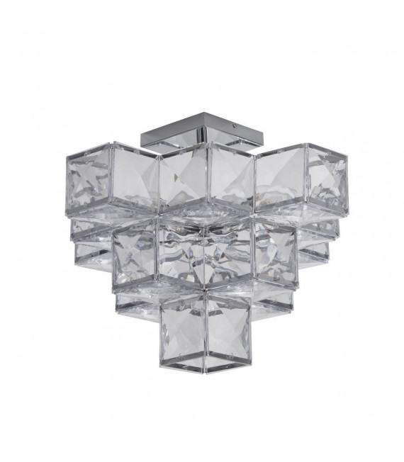 Plafón Glacier Acero dulce Cromo 5 bombillas 39cm