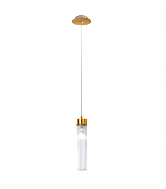 Suspension design Raggio Feuille d'or 1 ampoule 28cm