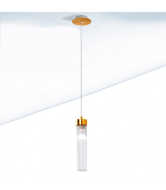 Lámpara colgante de diseño Raggio Pan de oro 1 bombilla 28cm