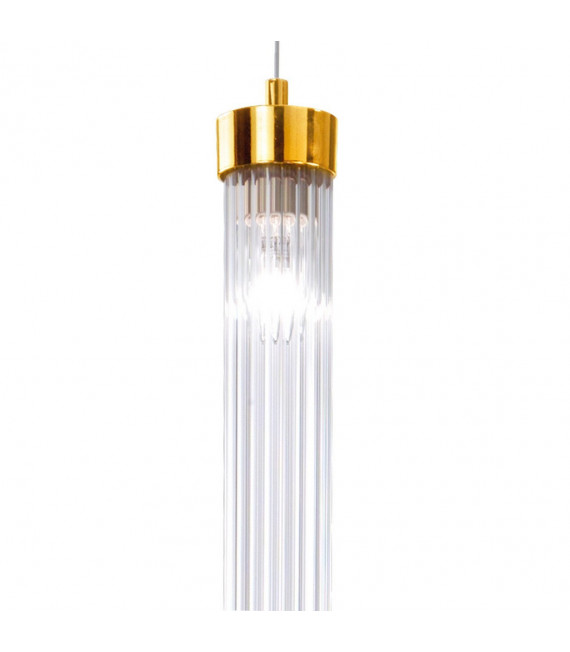Suspension design Raggio Feuille d'or 1 ampoule 28cm