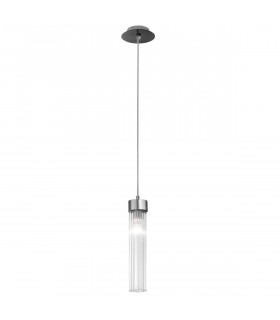 Design Pendelleuchte Raggio Braun gebürstet 1 Birne 28cm