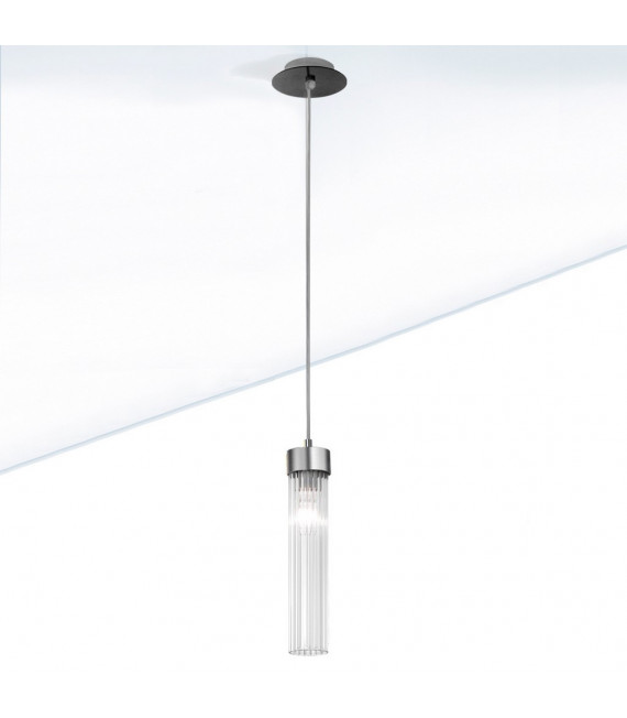 Suspensión de diseño Raggio Marrón cepillado 1 bombilla 28cm