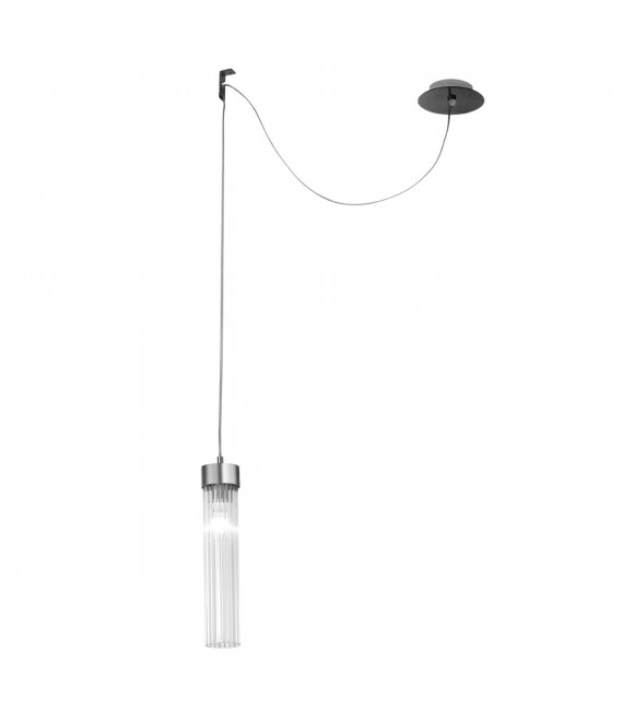 Sospensione design Raggio Marrone spazzolato 1 lampadina 28cm