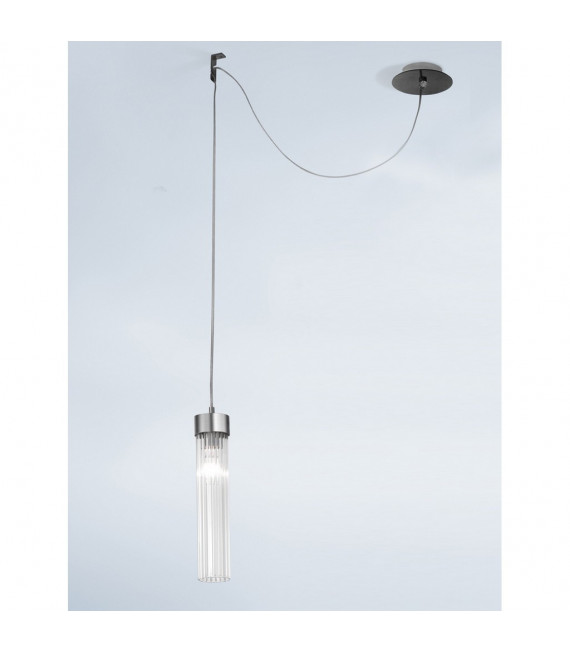 Design Pendelleuchte Raggio Braun gebürstet 1 Birne 28cm