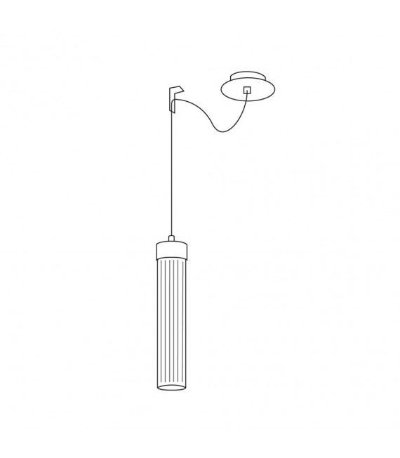 Sospensione design Raggio Marrone spazzolato 1 lampadina 28cm