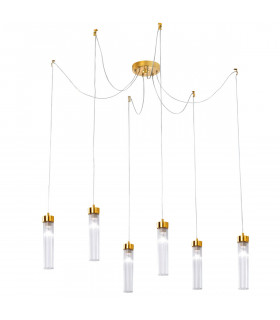Raggio pendant lamp Gold leaf 6 bulbs 28cm