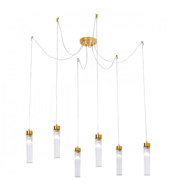 Raggio pendant lamp Gold leaf 6 bulbs 28cm